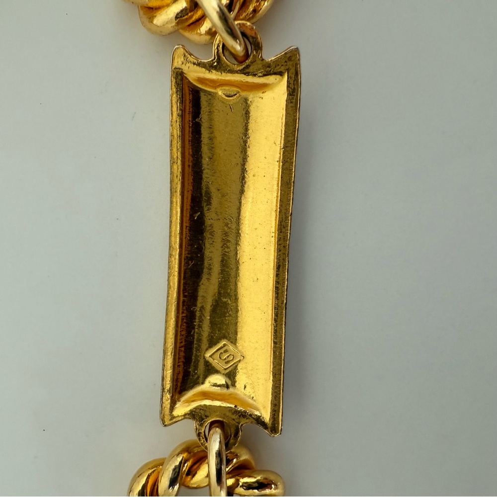Vintage 1970s Gucci White Enamel Gold Chain Belt Necklace Italy 36” - Picture 5 of 6